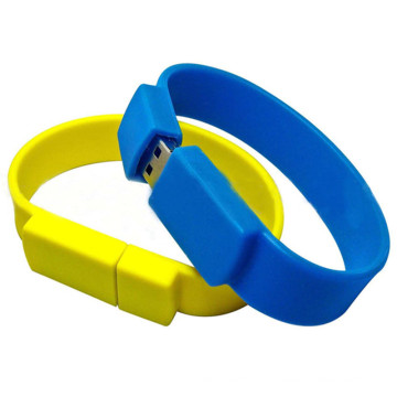 Пользовательские цветастый силиконовый браслет с USB
